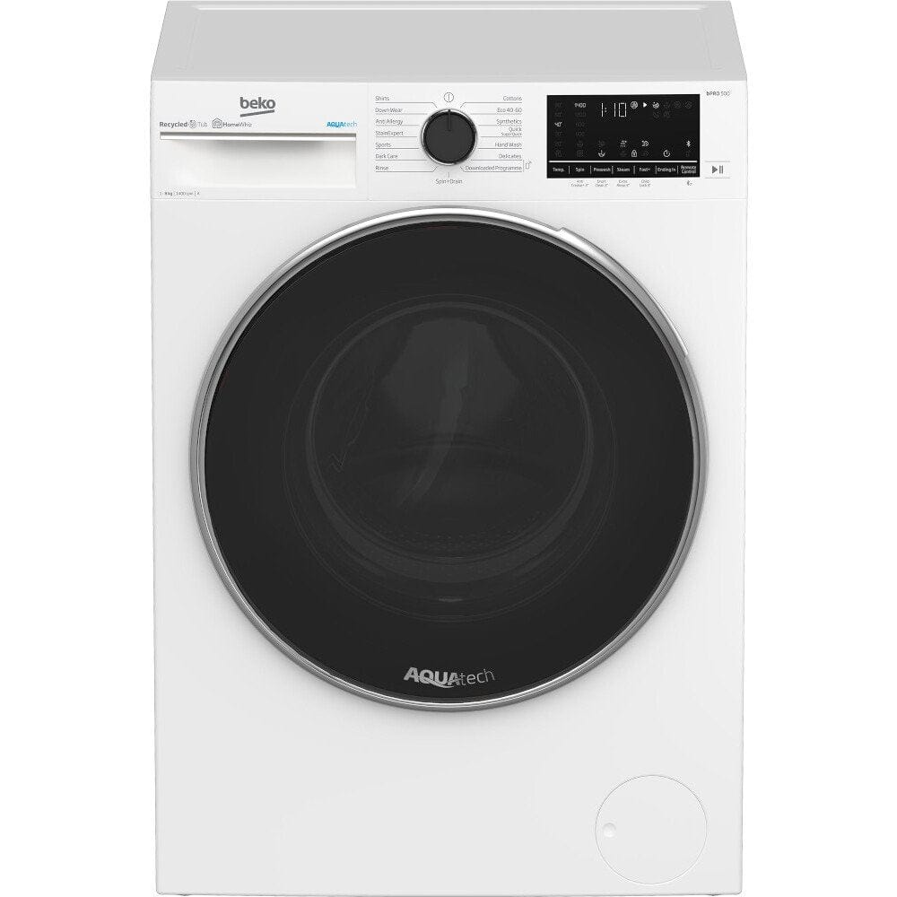 Beko B5W58410AW 8kg 1400 Spin Washing Machine - White - Atlantic Electrics - 39477728182495 