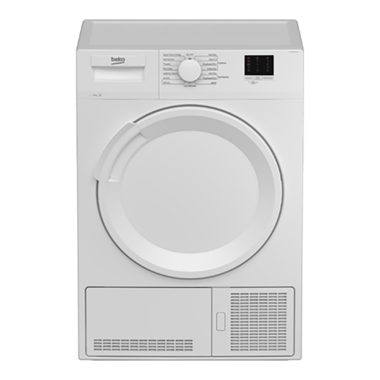 Beko DTLCE80041W Freestanding 8kg Condenser Tumble Dryer- White | Atlantic Electrics