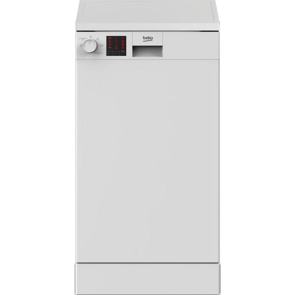 Beko DVS05C20W Freestanding Slimline Dishwasher 10 Place Settings - White | Atlantic Electrics - 39477730410719 