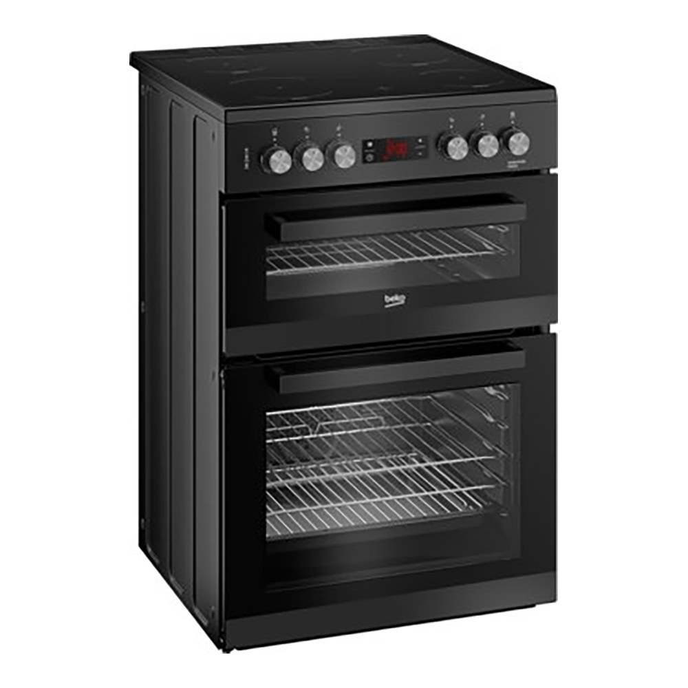 Beko EDC634K 60cm Double Oven Electric Cooker with Ceramic Hob Black | Atlantic Electrics - 39477735489759 