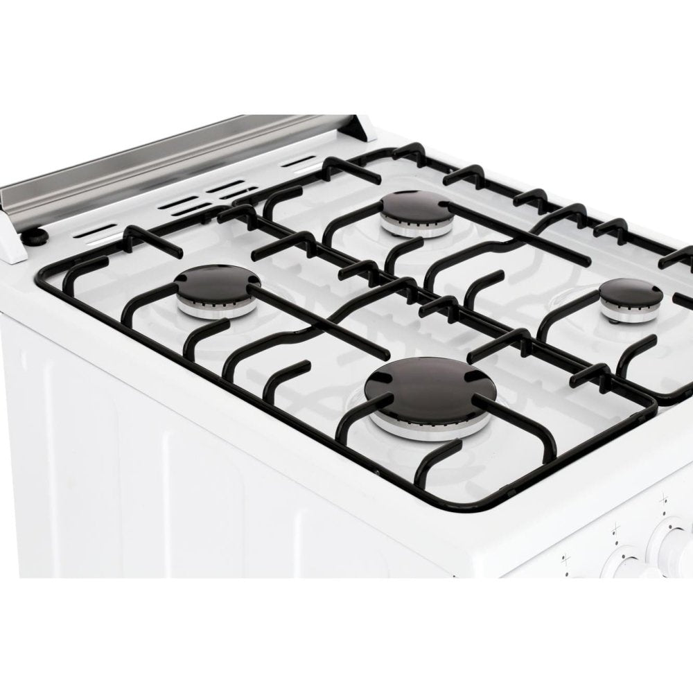 Beko EDG506W 50cm Twin Cavity Gas Cooker with Glass Lid White | Atlantic Electrics - 39477738635487 