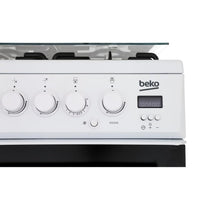 Thumbnail Beko EDG506W 50cm Twin Cavity Gas Cooker with Glass Lid White | Atlantic Electrics- 39477738799327