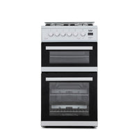 Thumbnail Beko EDG506W 50cm Twin Cavity Gas Cooker with Glass Lid White - 39477738602719
