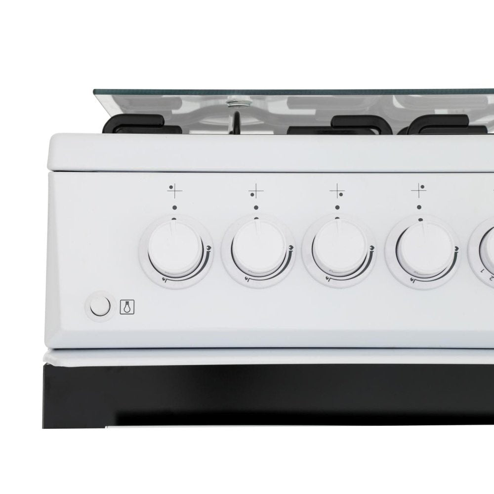 Beko EDG506W 50cm Twin Cavity Gas Cooker with Glass Lid White | Atlantic Electrics - 39477738864863 