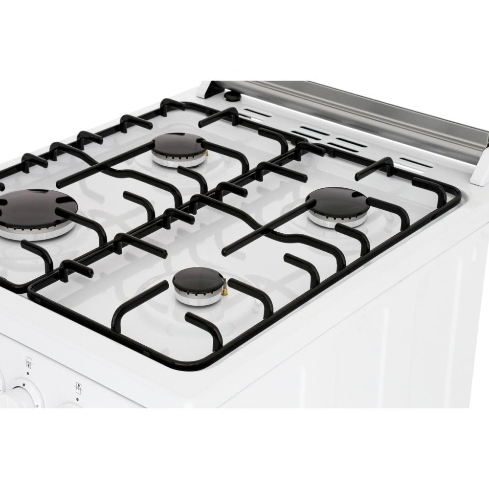 Beko EDG506W 50cm Twin Cavity Gas Cooker with Glass Lid White | Atlantic Electrics - 39477738733791 