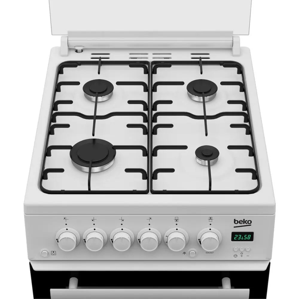 Beko EDG507W Gas Cooker with Double Oven - White - Atlantic Electrics - 40452082041055 