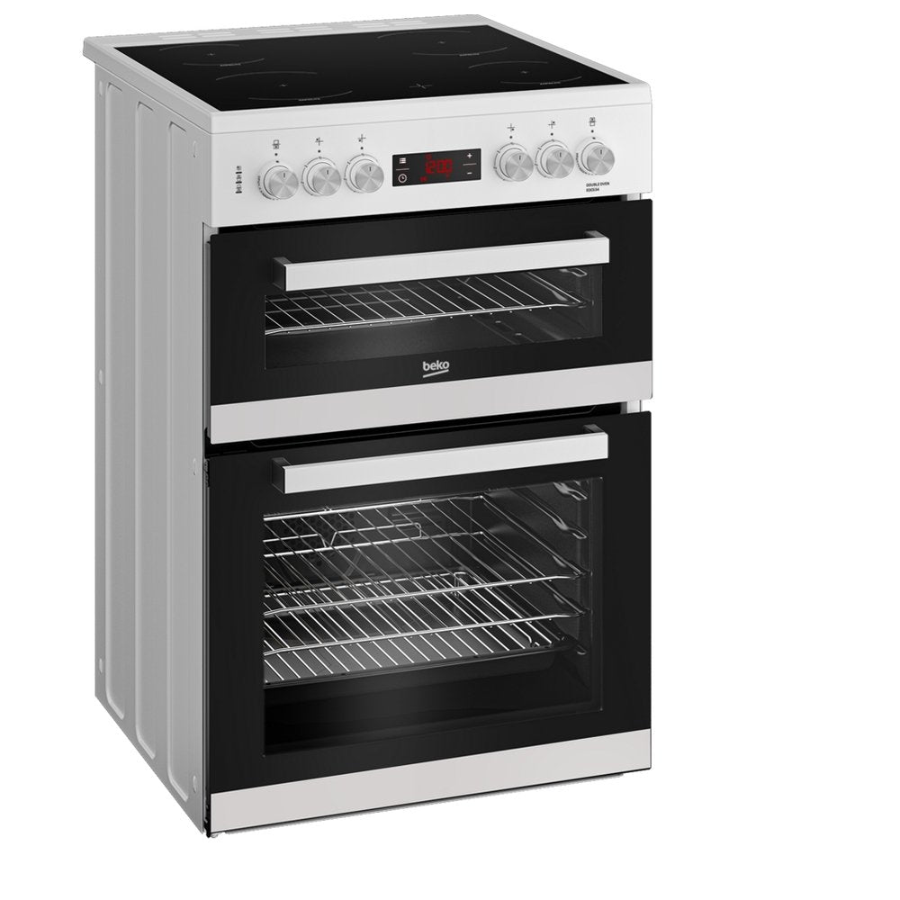 Beko EDG634W 60cm Double Oven Gas Cooker with Gas Hob - White | Atlantic Electrics