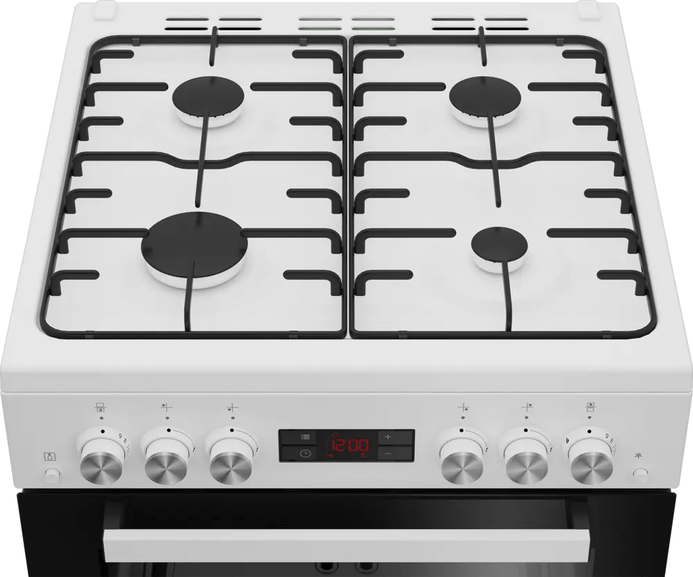 Beko EDG634W Gas Cooker with Double Oven - White - Atlantic Electrics - 40452081909983 