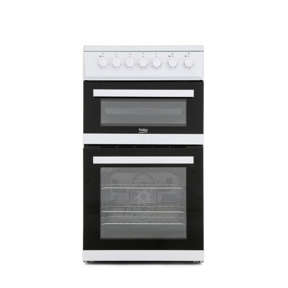 Beko EDVC503W 50cm Double Oven Electric Cooker - White - Atlantic Electrics - 39477736112351 