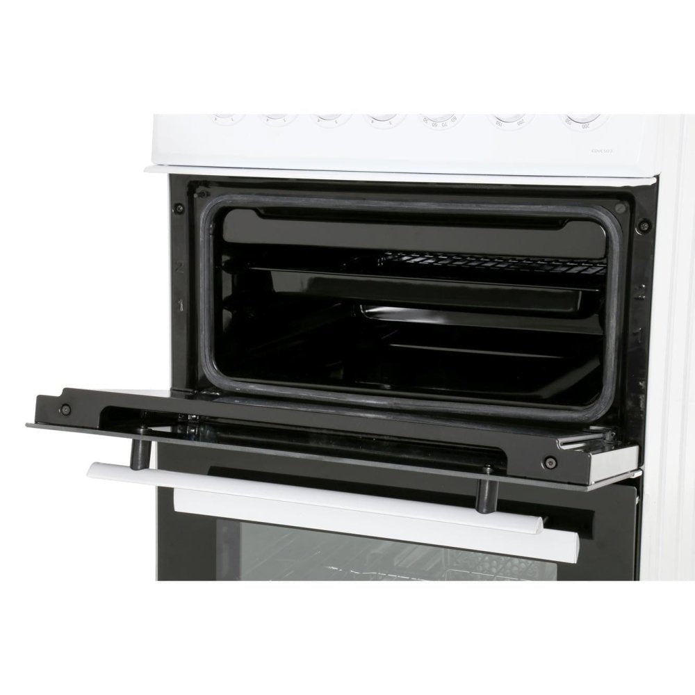 Beko EDVC503W 50cm Double Oven Electric Cooker - White | Atlantic Electrics - 39477736472799 