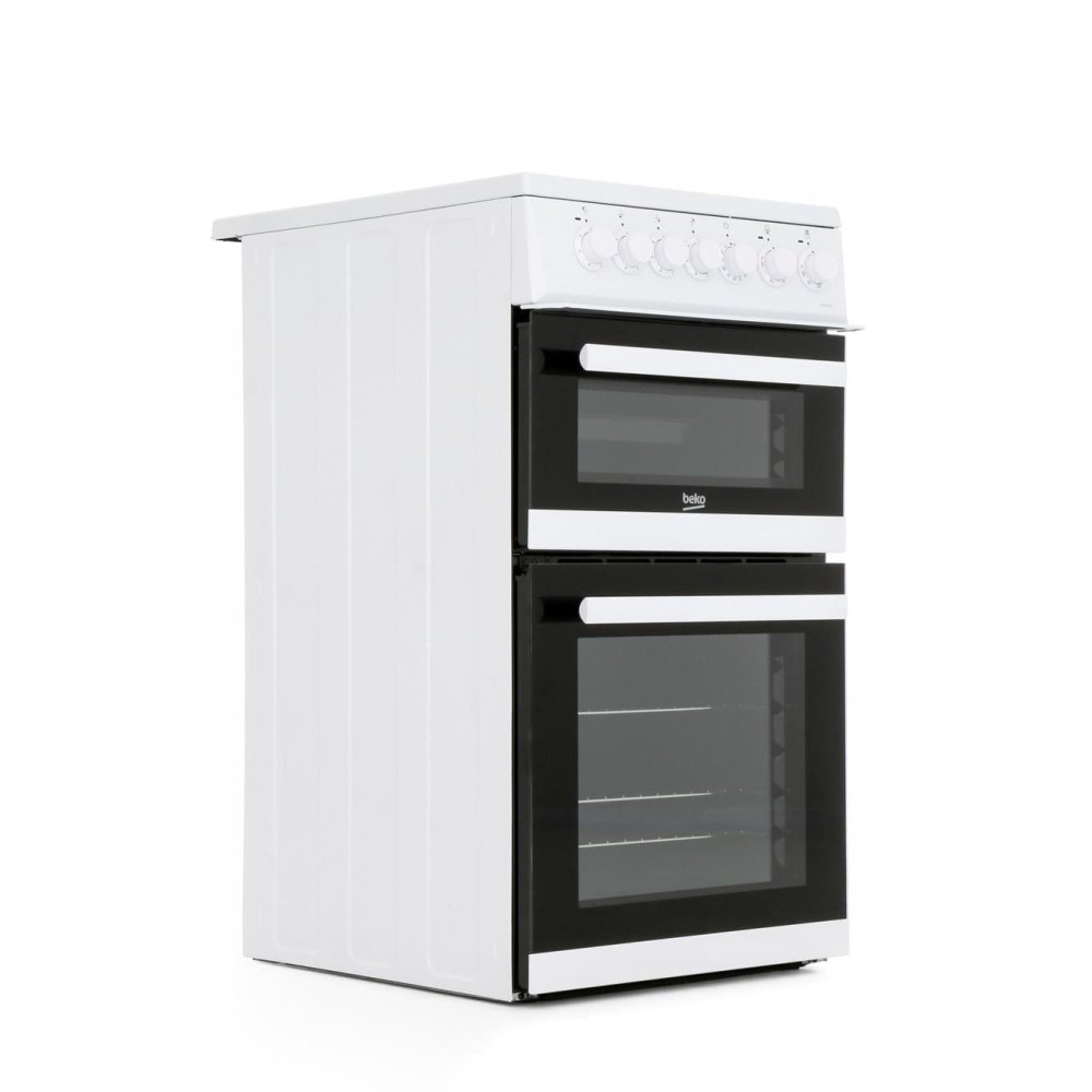 Beko EDVC503W 50cm Double Oven Electric Cooker - White - Atlantic Electrics - 39477736210655 