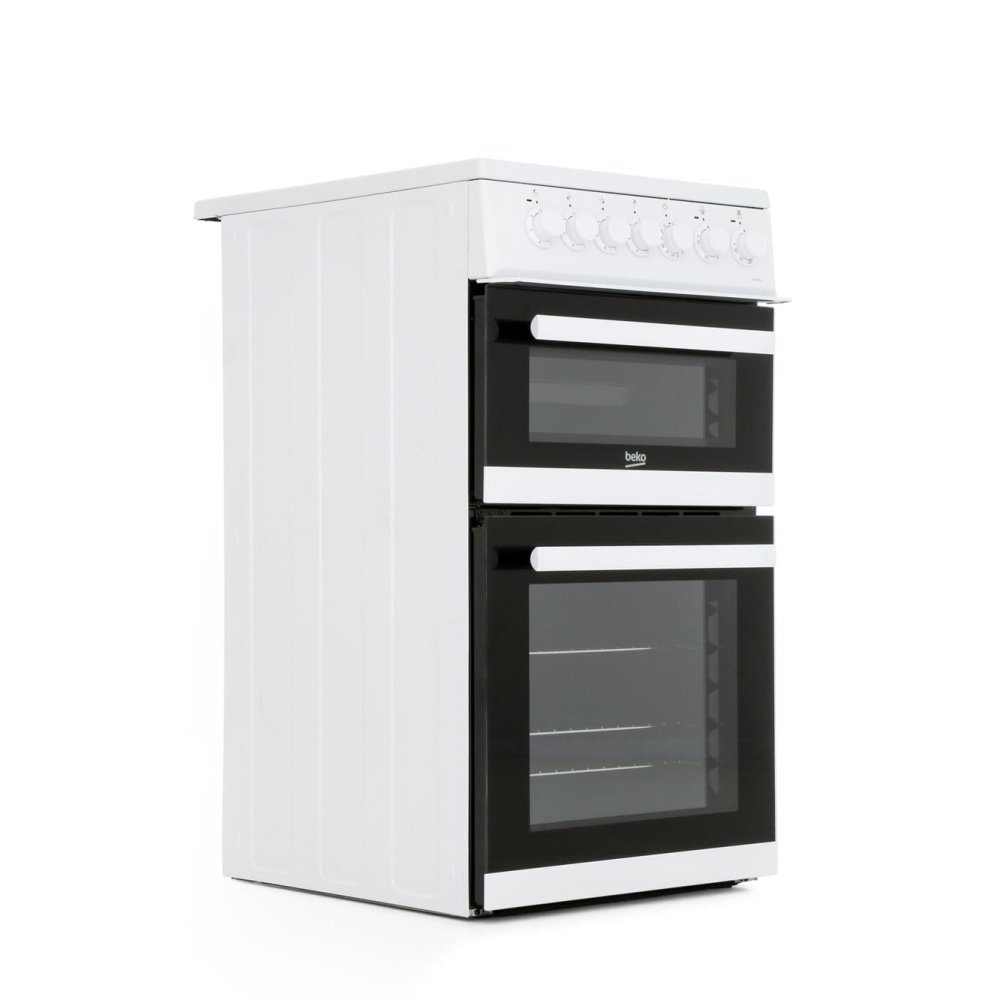 Beko EDVC503W 50cm Double Oven Electric Cooker - White | Atlantic Electrics - 39477736210655 