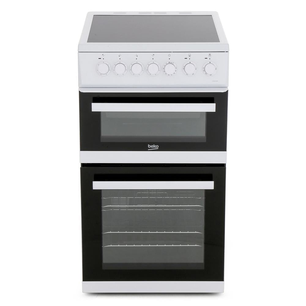Beko EDVC503W 50cm Double Oven Electric Cooker - White - Atlantic Electrics - 39477736505567 