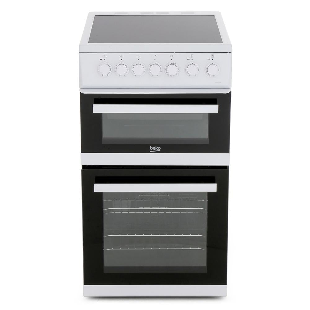 Beko EDVC503W 50cm Double Oven Electric Cooker - White | Atlantic Electrics - 39477736505567 