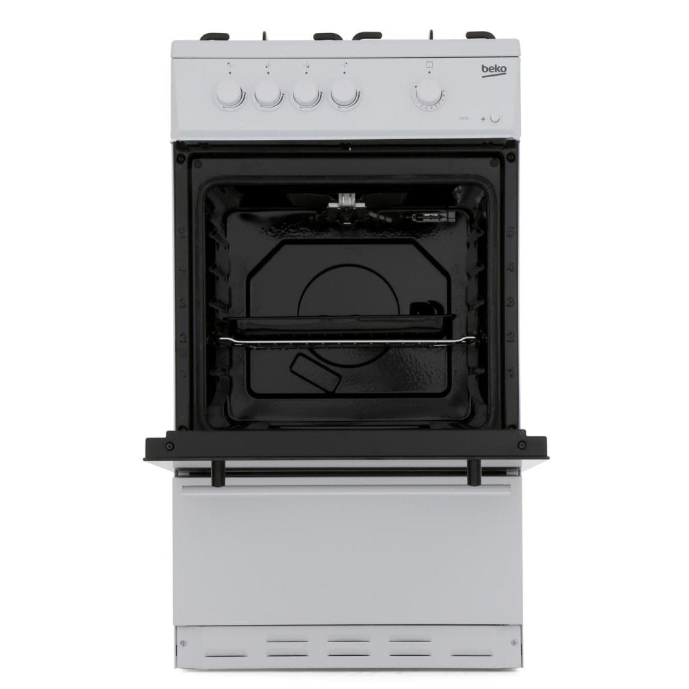 Beko ESG50W 50cm Single Oven Gas Cooker - White - Atlantic Electrics - 39477735456991 