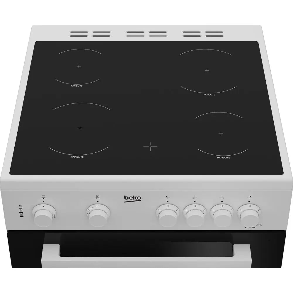 Beko ETC611W 60cm Oven Electric Cooker with Ceramic Hob - White | Atlantic Electrics - 40452081811679 