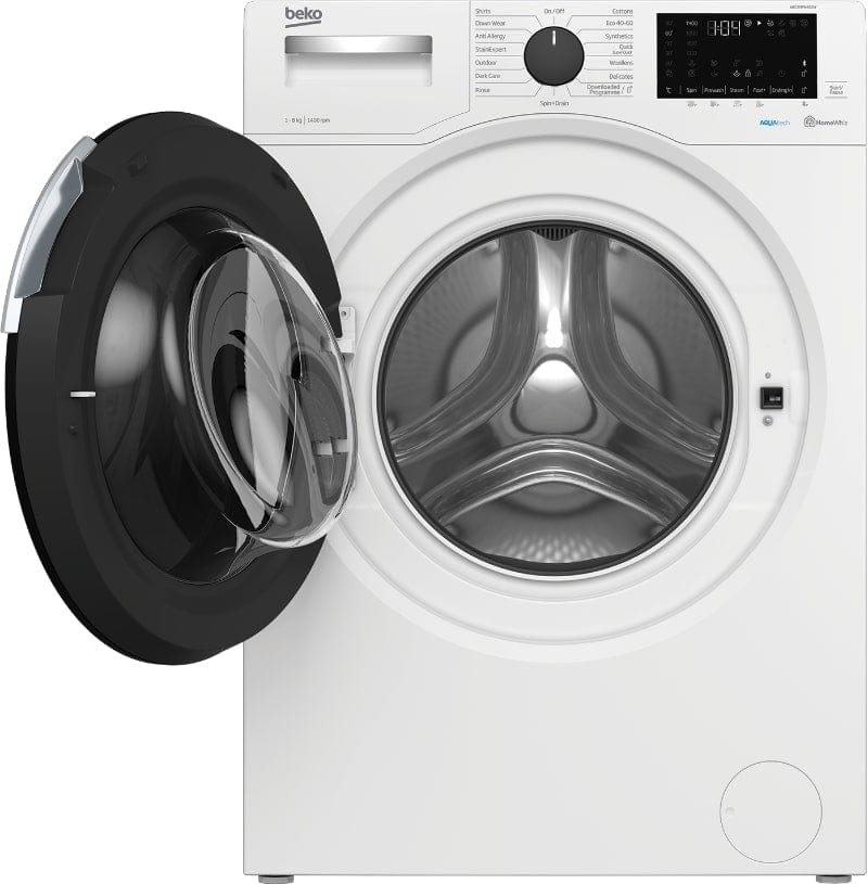 Beko WEC84P64E2W 8kg 1400 Spin Washing Machine with AquaTech - White | Atlantic Electrics - 39477735719135 