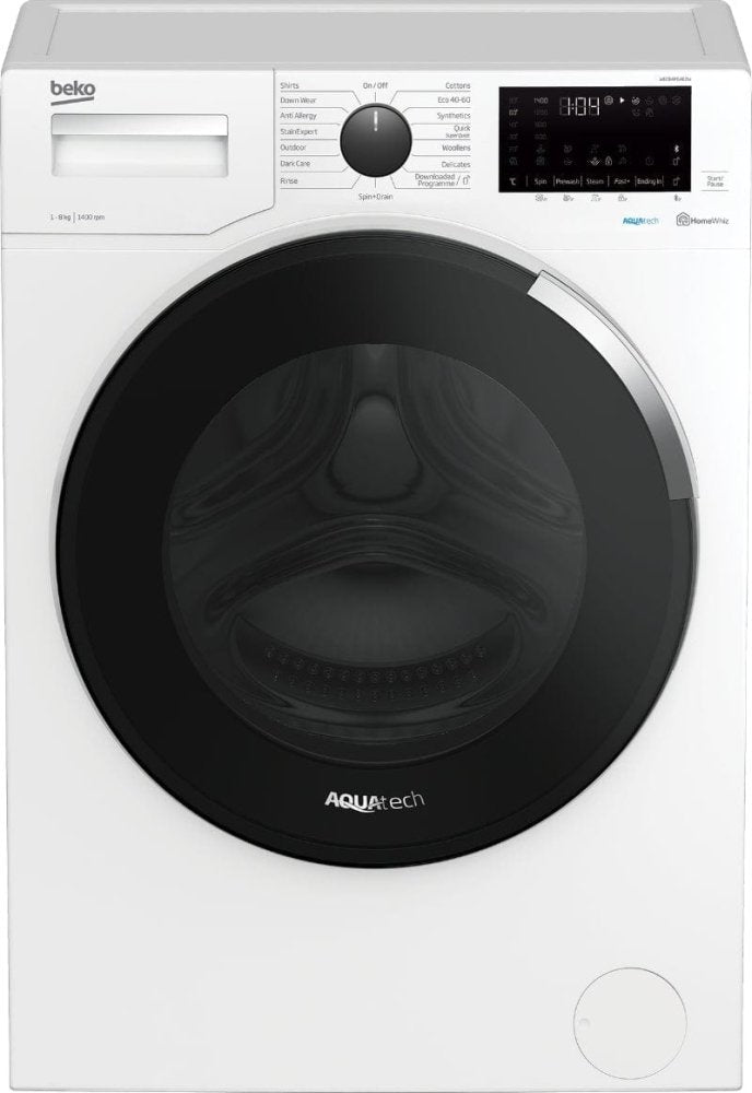 Beko WEC84P64E2W 8kg 1400 Spin Washing Machine with AquaTech - White | Atlantic Electrics - 39477735686367 