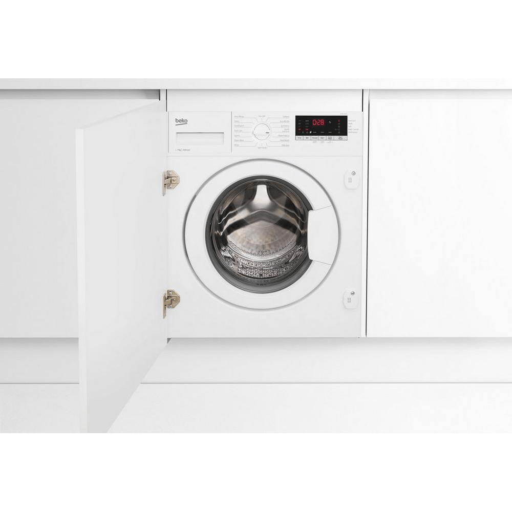 Beko WTIK74151F 7kg 1400 Spin Integrated Washing Machine with Fast+ Function - White | Atlantic Electrics - 39477734703327 