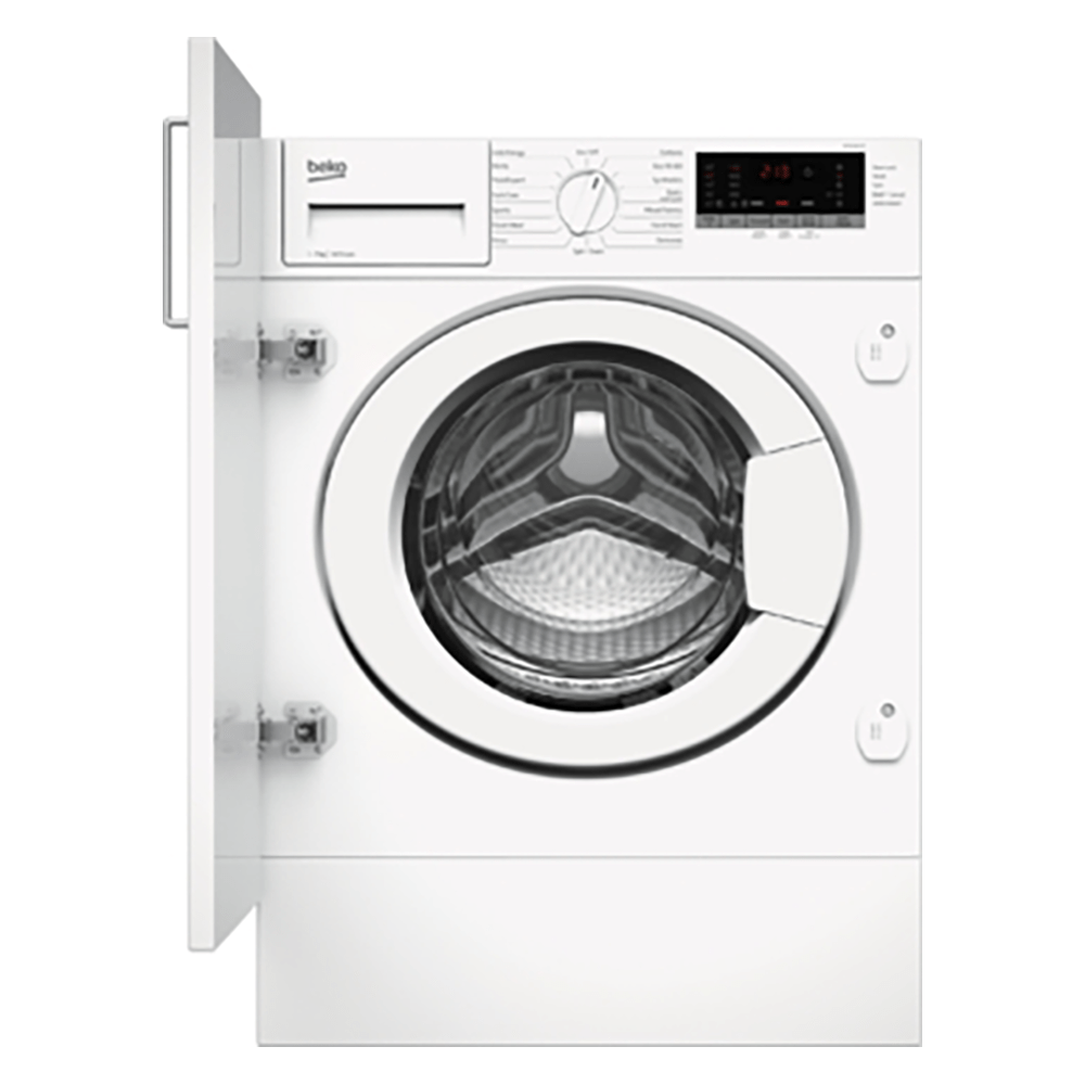 Beko WTIK74151F 7kg 1400 Spin Integrated Washing Machine with Fast+ Function - White | Atlantic Electrics