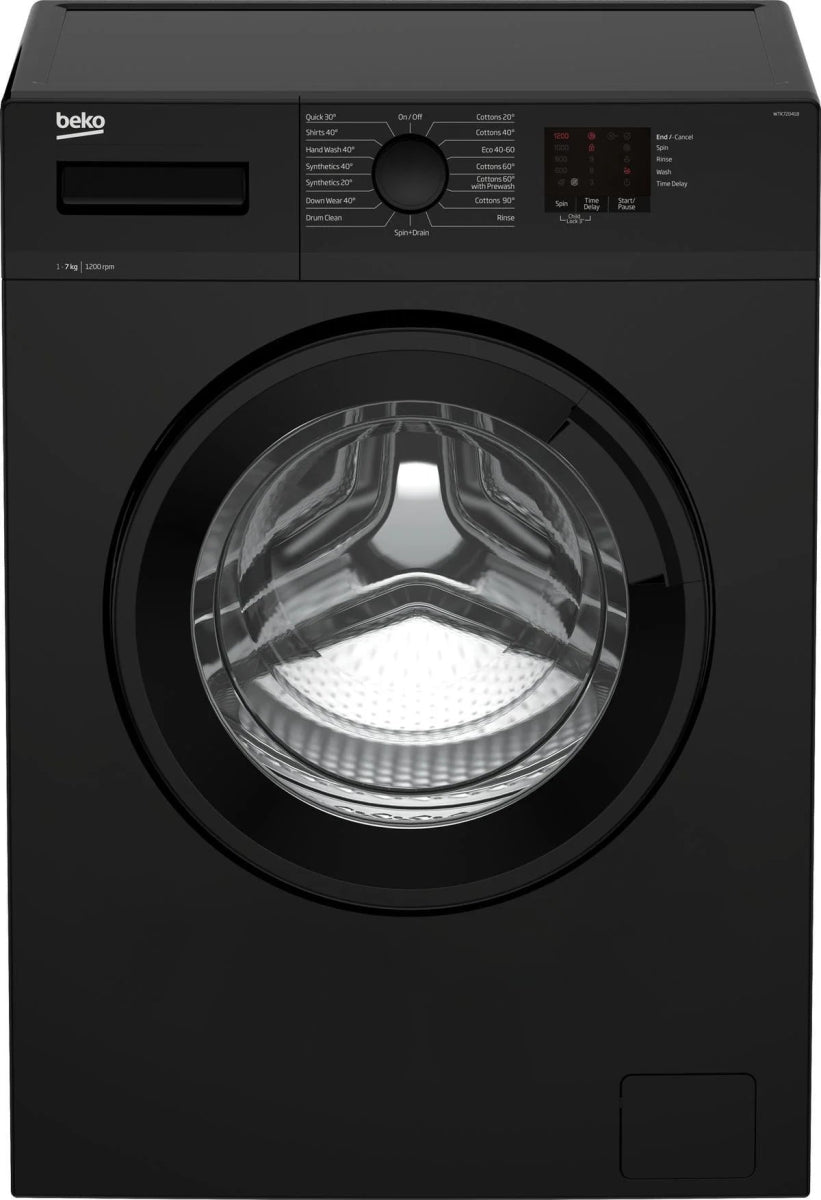 Beko WTK72041B 7kg 1200 Spin Washing Machine with Quick Programme Black | Atlantic Electrics