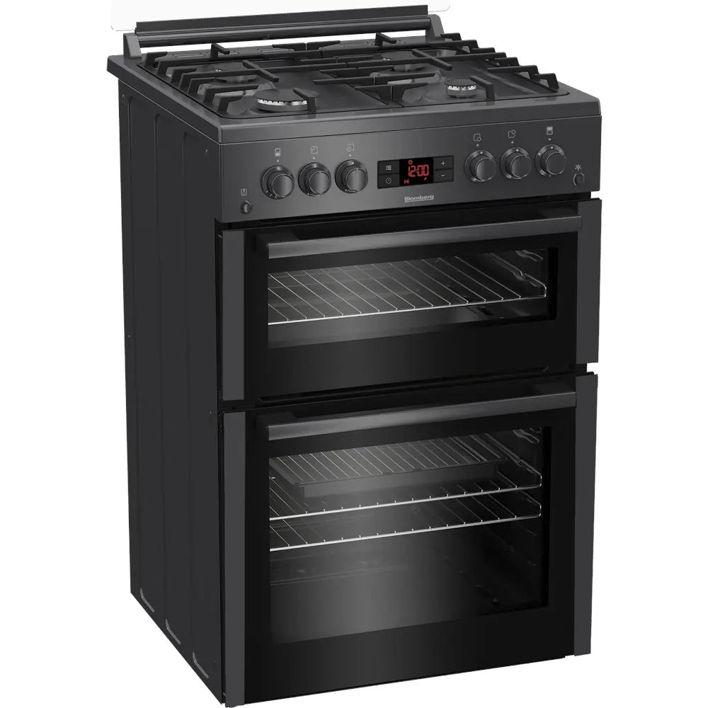 Blomberg GGN65N 60cm Double Oven Gas Cooker with Gas Hob - Anthracite | Atlantic Electrics - 40706058191071 