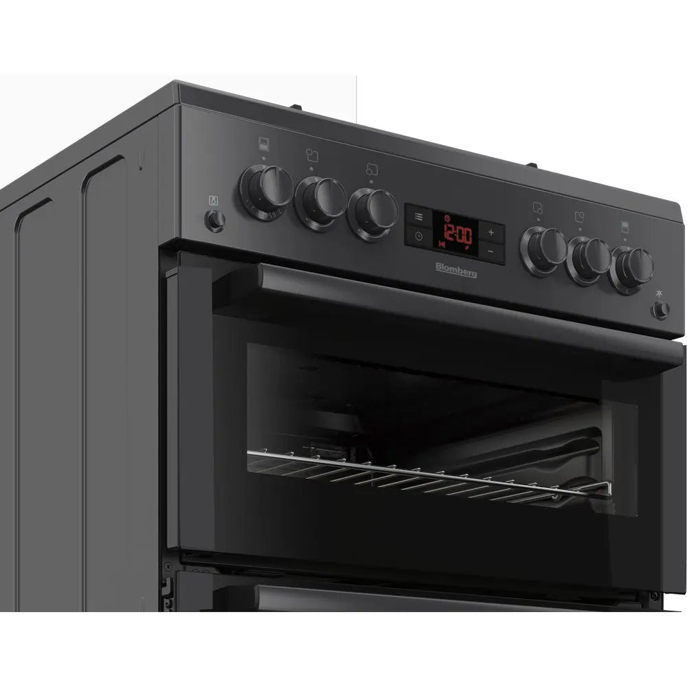 Blomberg GGN65N 60cm Double Oven Gas Cooker with Gas Hob - Anthracite - Atlantic Electrics - 40706058322143 