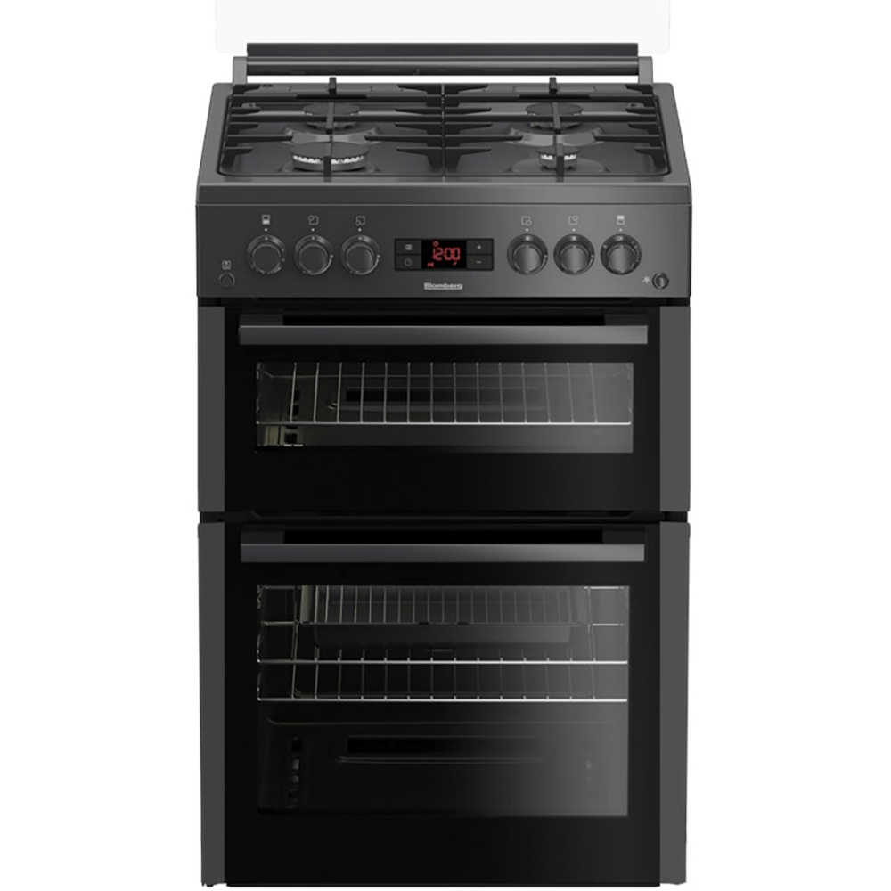 Blomberg GGN65N 60cm Double Oven Gas Cooker with Gas Hob - Anthracite | Atlantic Electrics - 39477736800479 