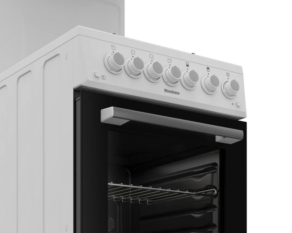 Blomberg GGS9151W 50cm Single Oven Gas Cooker - White | Atlantic Electrics