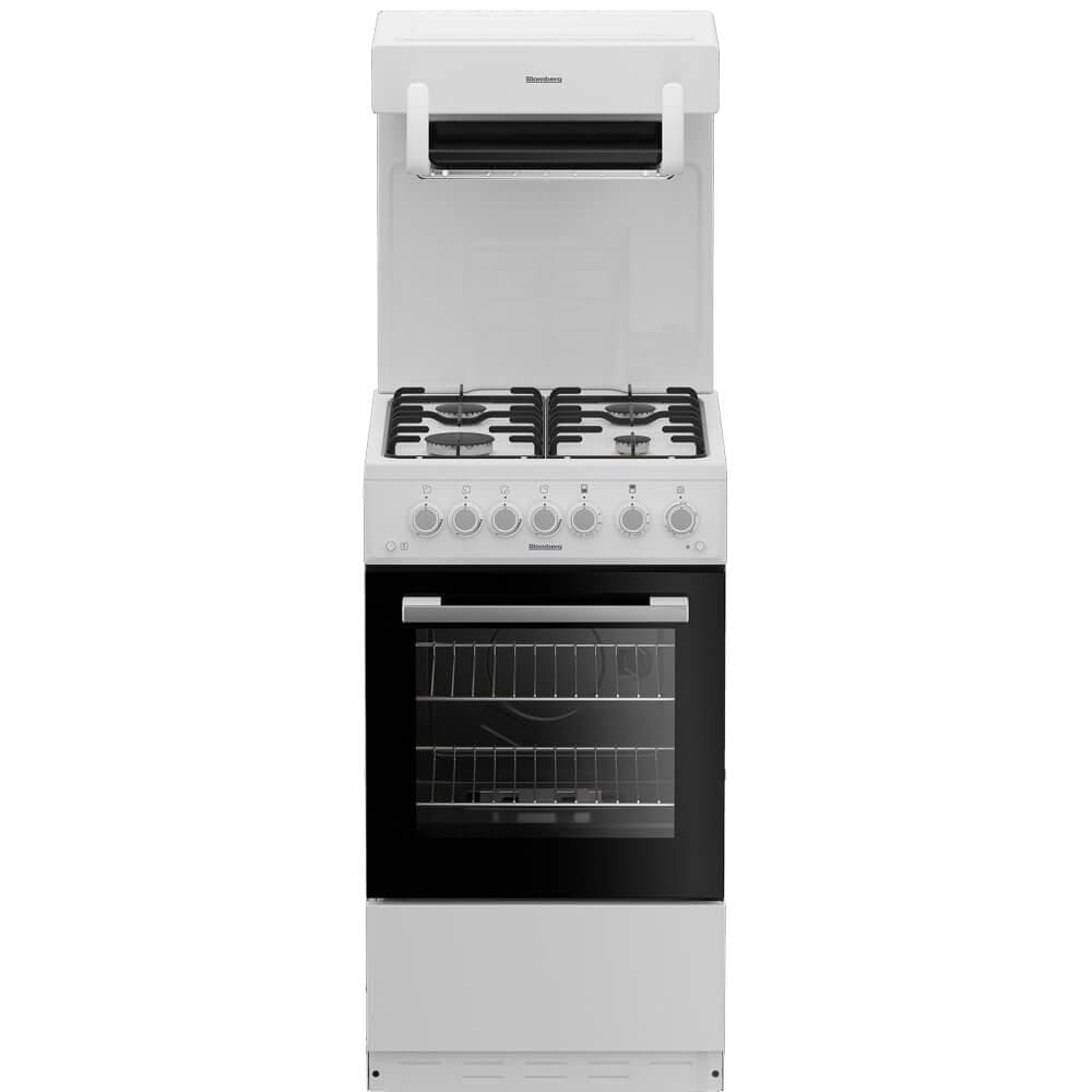 Blomberg GGS9151W 50cm Single Oven Gas Cooker - White | Atlantic Electrics - 39477741060319 