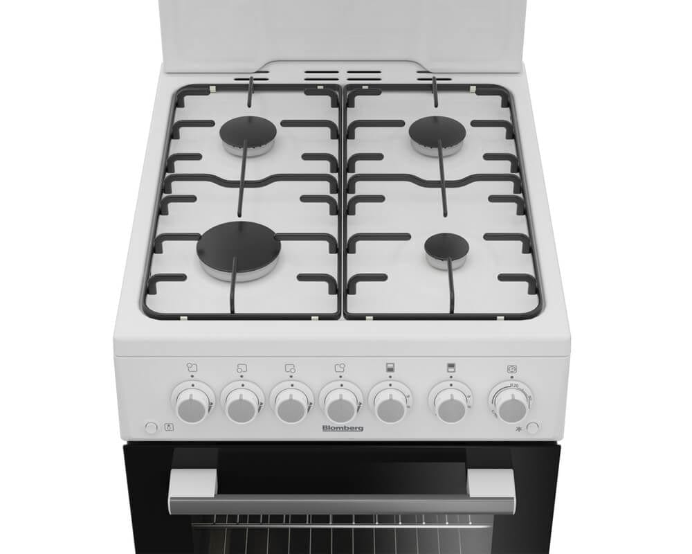 Blomberg GGS9151W 50cm Single Oven Gas Cooker - White | Atlantic Electrics