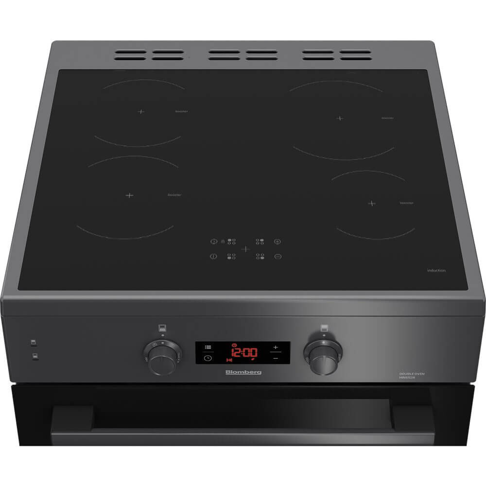 Blomberg HIN651N 60cm Double Oven Electric Cooker with Induction Hob Anthracit | Atlantic Electrics - 39477741224159 