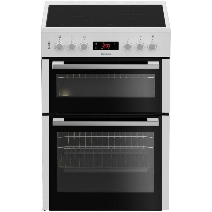 Blomberg HKN65W 60cm Double Oven Electric Cooker with Ceramic Hob - White | Atlantic Electrics - 39477737521375 