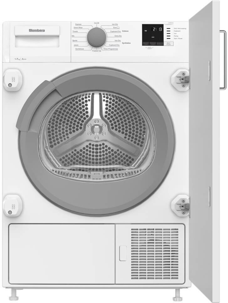 Blomberg LTIP07310 7kg Intergrated Heat Pump Tumble Dryer, 59.7cm Wide - White | Atlantic Electrics - 39477745811679 