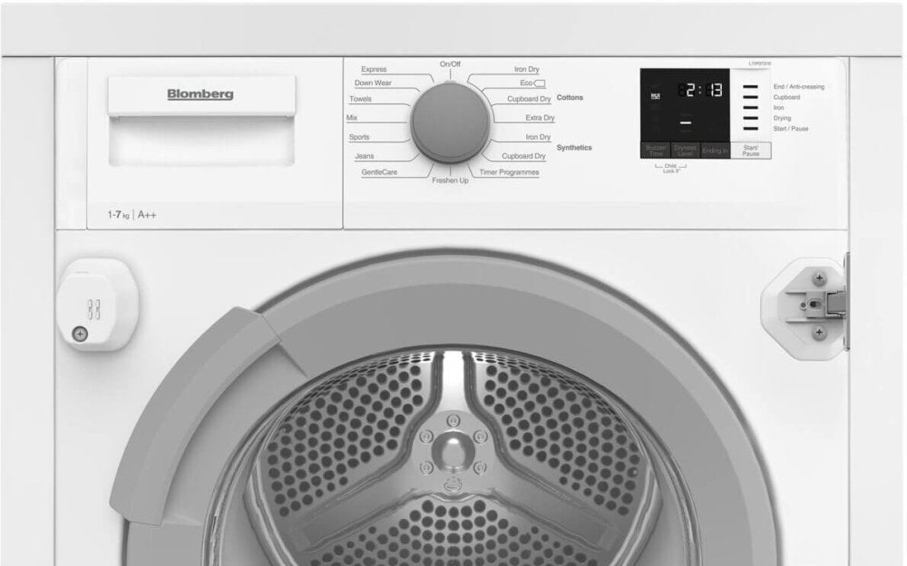 Blomberg LTIP07310 7kg Intergrated Heat Pump Tumble Dryer, 59.7cm Wide - White | Atlantic Electrics - 39477745942751 