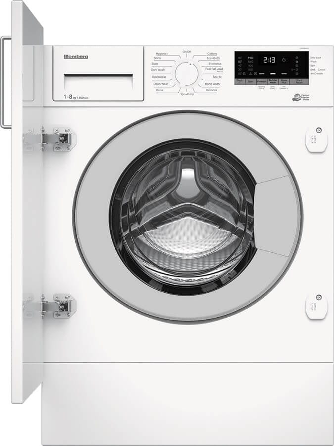 Blomberg LWI284410 8kg 1400 Spin Built In Washing Machine with Fast Full Load - White | Atlantic Electrics