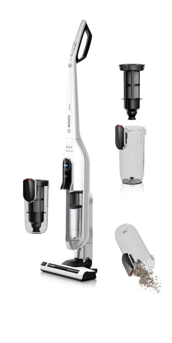 Bosch Athlet BCH625KTGB Cordless Vacuum Cleaner with up to 60 Minutes Run Time - White - Atlantic Electrics - 39477754626271 