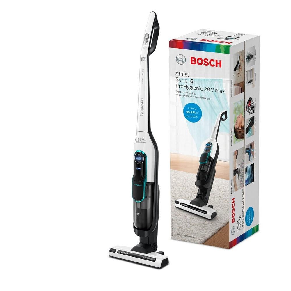 Bosch BCH86HYGGB Serie 6 Athlet ProHygiene Cordless Vacuum Cleaner, White - Atlantic Electrics - 39477757182175 