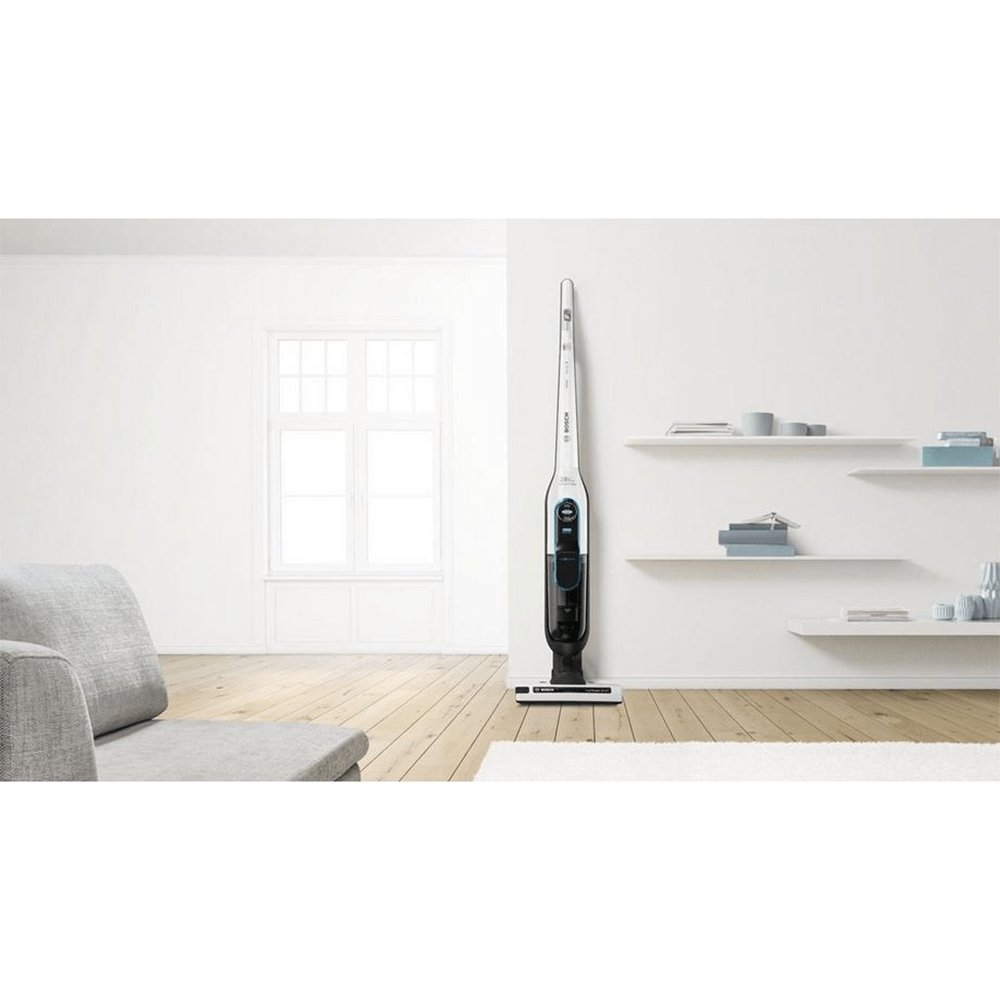 Bosch BCH86SILGB Athlet Serie 6 Prosilence Upright Vacuum Cleaner, 28.5cm Wide - 60 Minutes Run Time - White - Atlantic Electrics