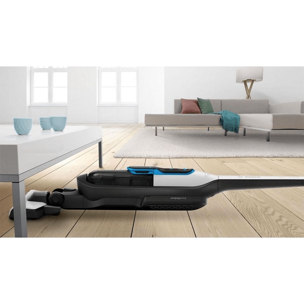 Bosch BCH86SILGB Athlet Serie 6 Prosilence Upright Vacuum Cleaner, 28.5cm Wide - 60 Minutes Run Time - White | Atlantic Electrics