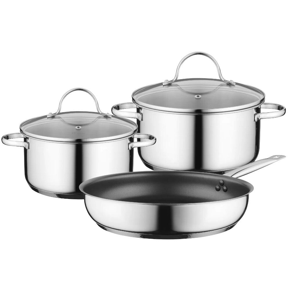 Bosch HEZ9SE030 Three Piece Induction Pan Set for Induction Hobs- Stainless steel - Atlantic Electrics - 39838125588703 