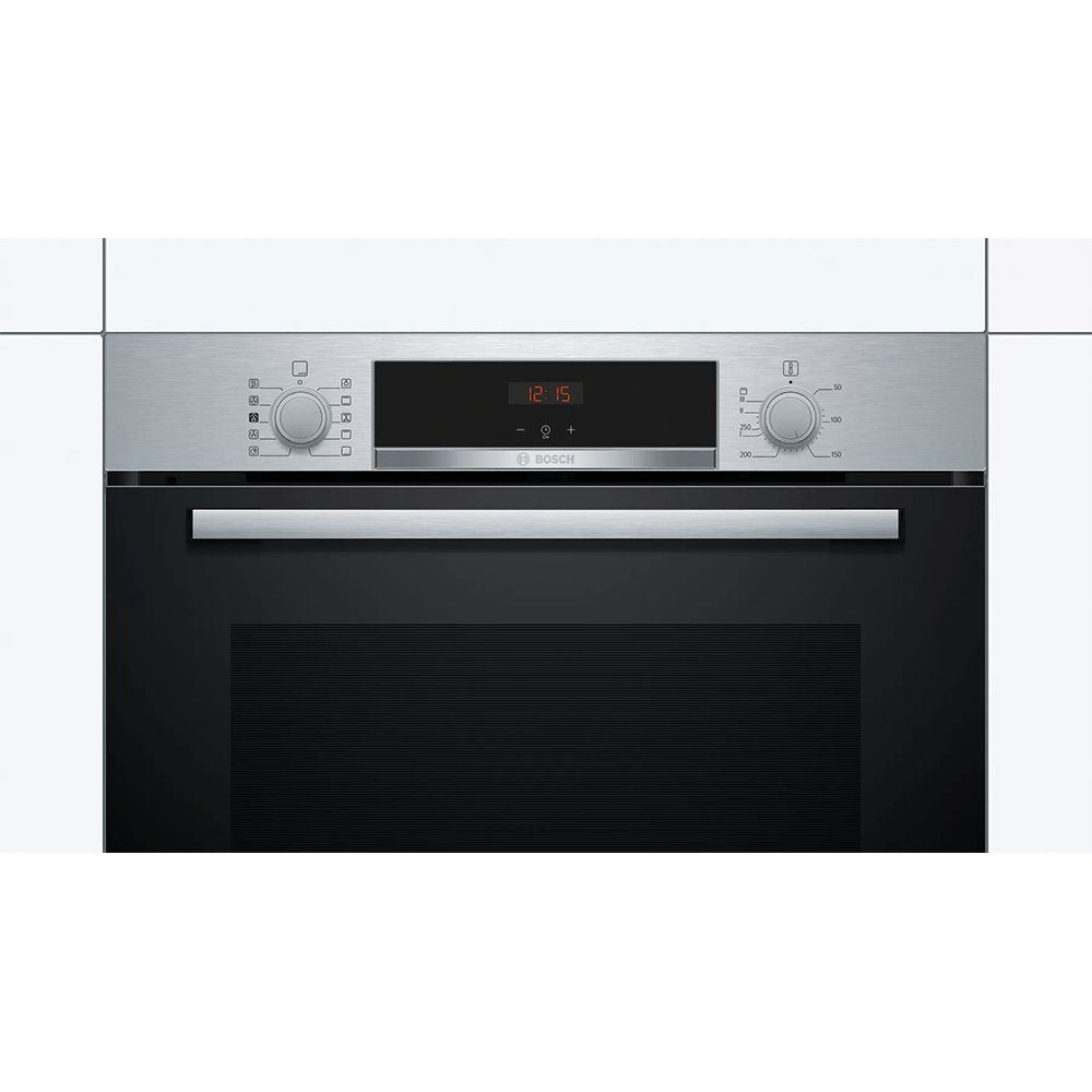 Bosch HRS534BS0B 71 Litre Built In Single Oven, Steam Function, 59.4cm Wide - Stainless Steel | Atlantic Electrics - 39477765472479 