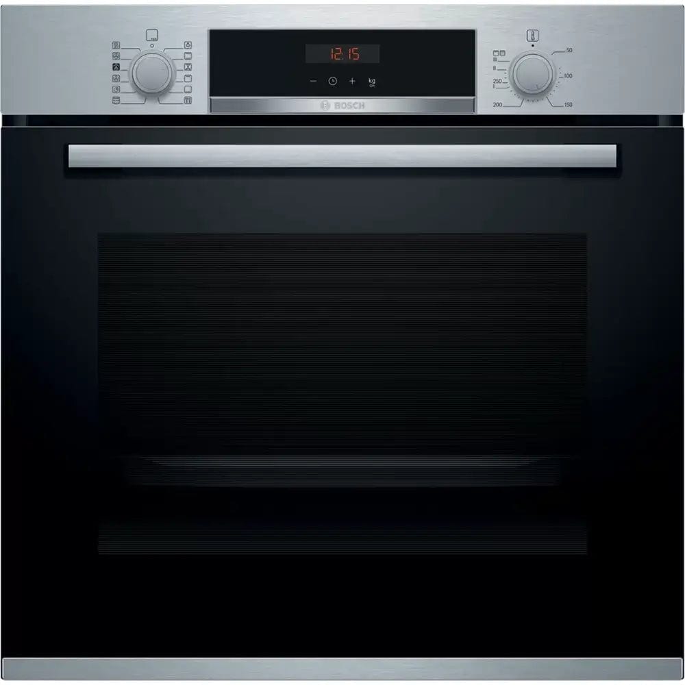 Bosch HRS574BS0B Series 4 71 Litre Built In Oven, Added Steam Function, 59.4cm Wide - Stainless Steel - Atlantic Electrics - 39477765112031 
