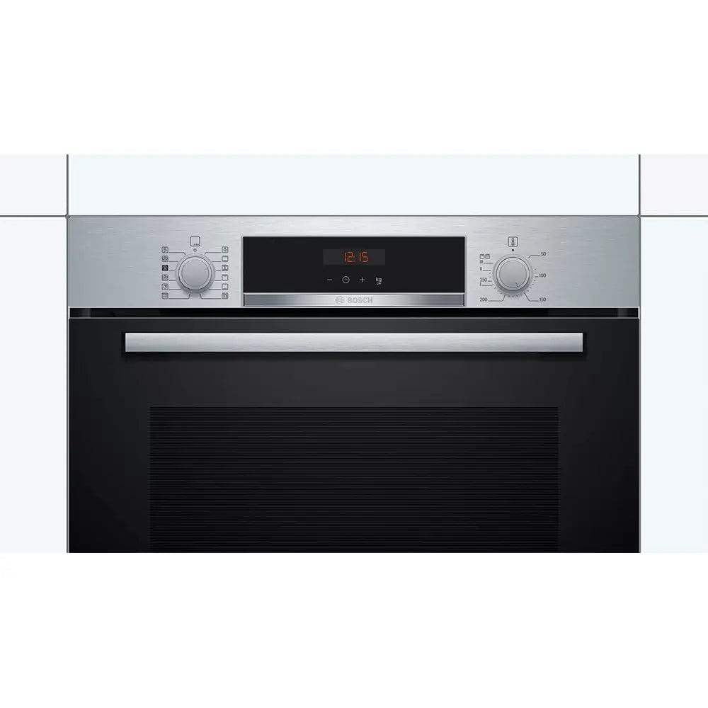 Bosch HRS574BS0B Series 4 71 Litre Built In Oven, Added Steam Function, 59.4cm Wide - Stainless Steel - Atlantic Electrics - 39477765144799 
