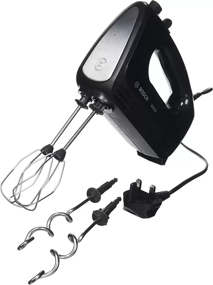 Bosch MFQ2420BGB 400W CleverMixx Hand Mixer, Black & Stainless Steel | Atlantic Electrics - 40157495886047 