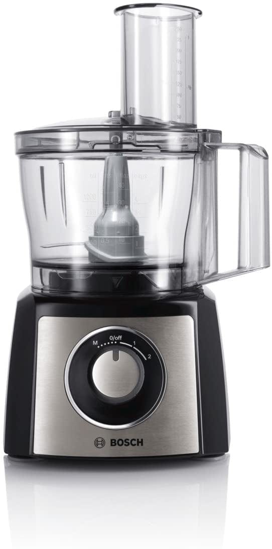 Bosch MutiTalent3 MCM3501MGB 2.3 Litre Food Processor, Plastic, 800W With 11 Accessories - Stainless Steel | Atlantic Electrics