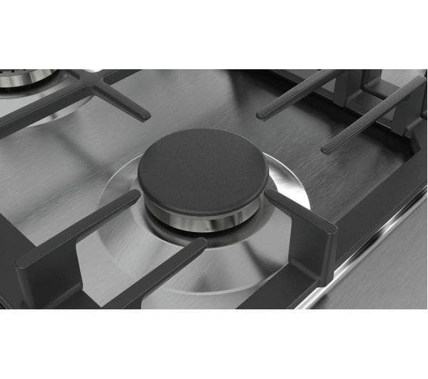 Bosch PCP6A5B90 3450W Integrated 4 Burner Gas Hob Stainless Steel Silver | Atlantic Electrics - 39477768618207 