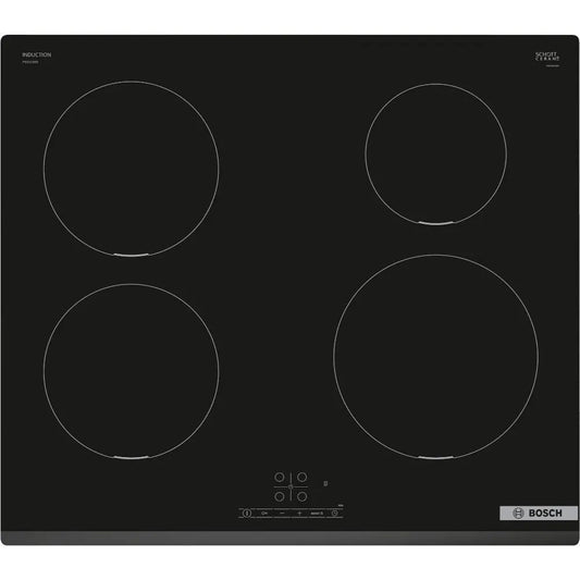 Bosch PIE631BB5E 59.2cm Wide Induction Hob Kit - Black + Free Pan Set | Atlantic Electrics