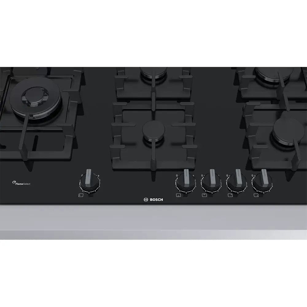 BOSCH PPS9A6B90 Series 6 Gas Hob, 5 Zones, 91.5cm Wide - Black | Atlantic Electrics - 39477771436255 
