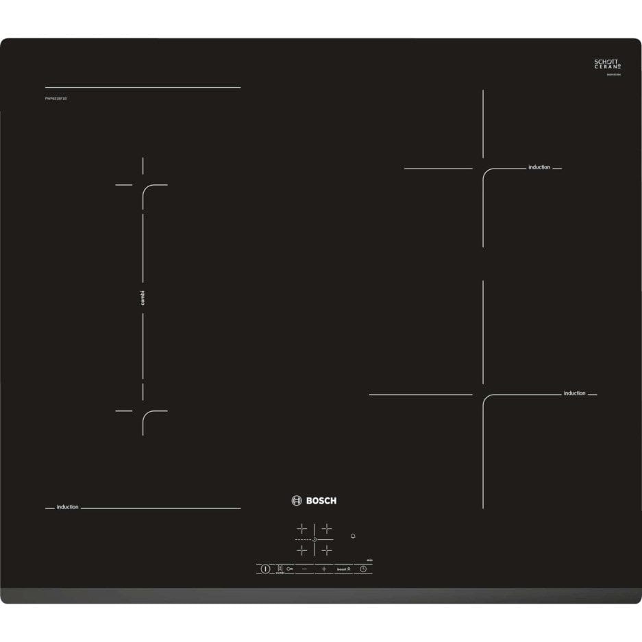 Bosch PWP631BF1B Serie 4 Four Zone Induction Hob - Black - Atlantic Electrics - 39477769797855 
